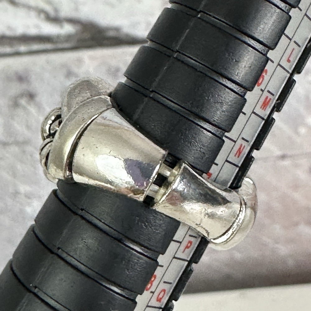 Silver‎ Tone Braided Rope Knot Ring, Size 7 Stretchy Costume Vintage Jewelry - Picture 9 of 14